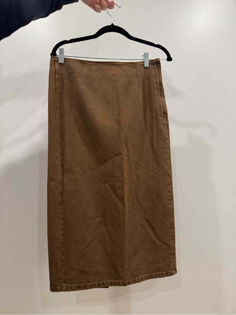 COS Brown Straight Midi Skirt